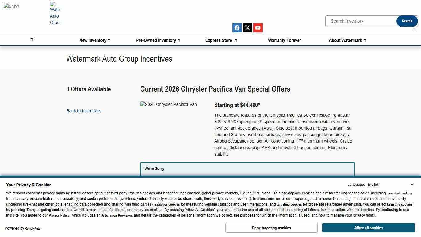 2026 Chrysler Pacifica Incentives, Specials & Offers in Marion IL